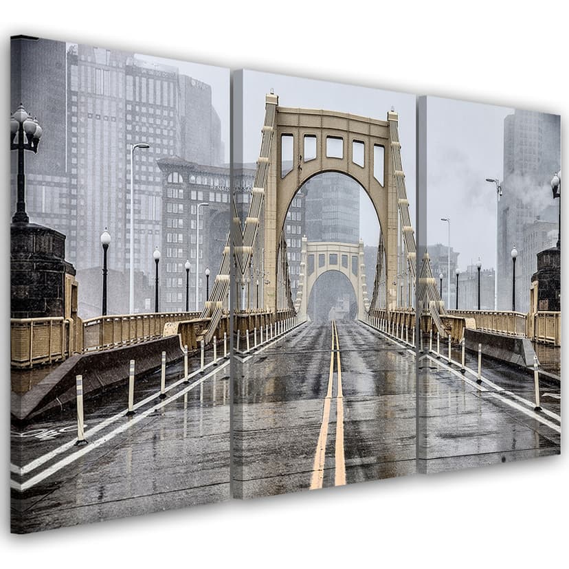 Stampa su tela 3 pezzi, Brooklyn Bridge City New York