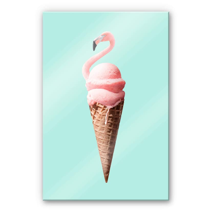 Stampa su vetro acrilico Loose - Fenicottero gelato