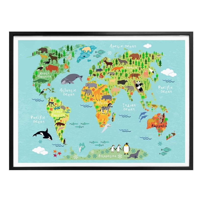 Poster - Mappamondo per bambini