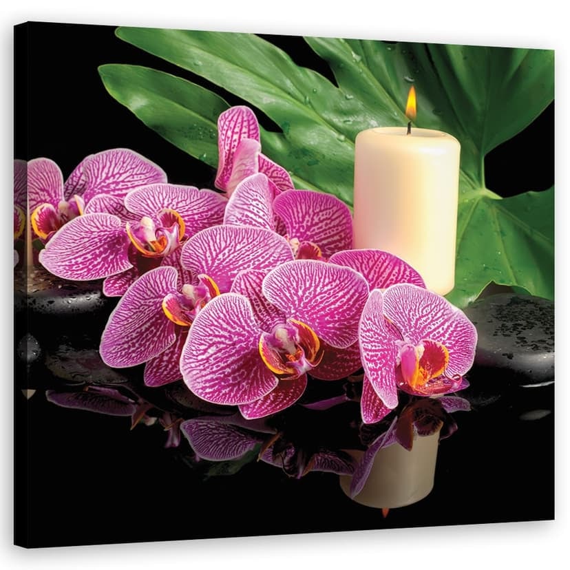 Stampe su tela, Candele di orchidee rosa