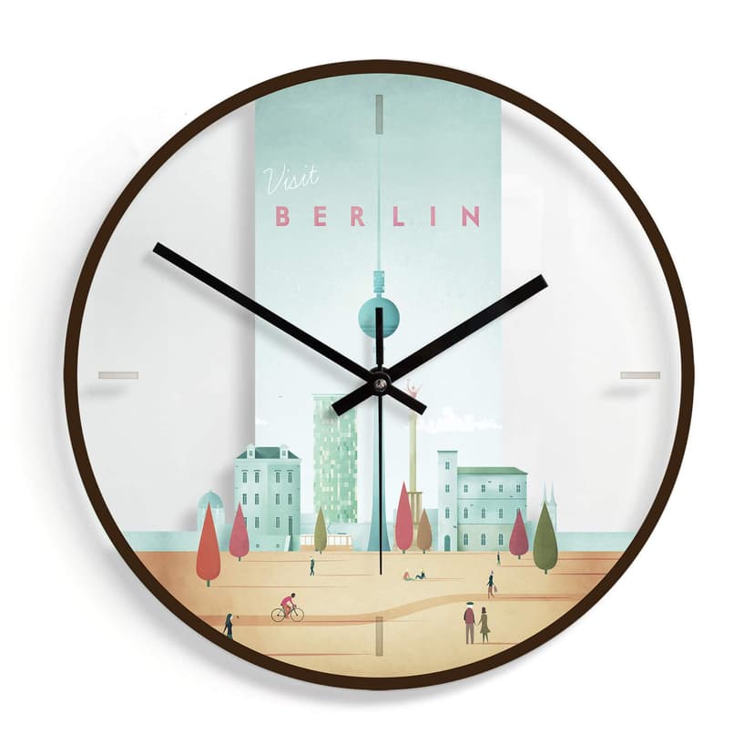 Orologio in vetro Rivers - Berlino Ø30cm