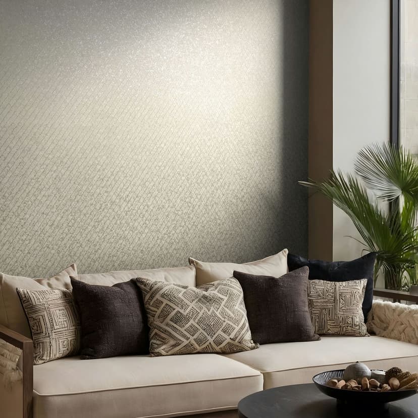Carta da parati in tessuto non tessuto con motivo geometrico a rombi in beige