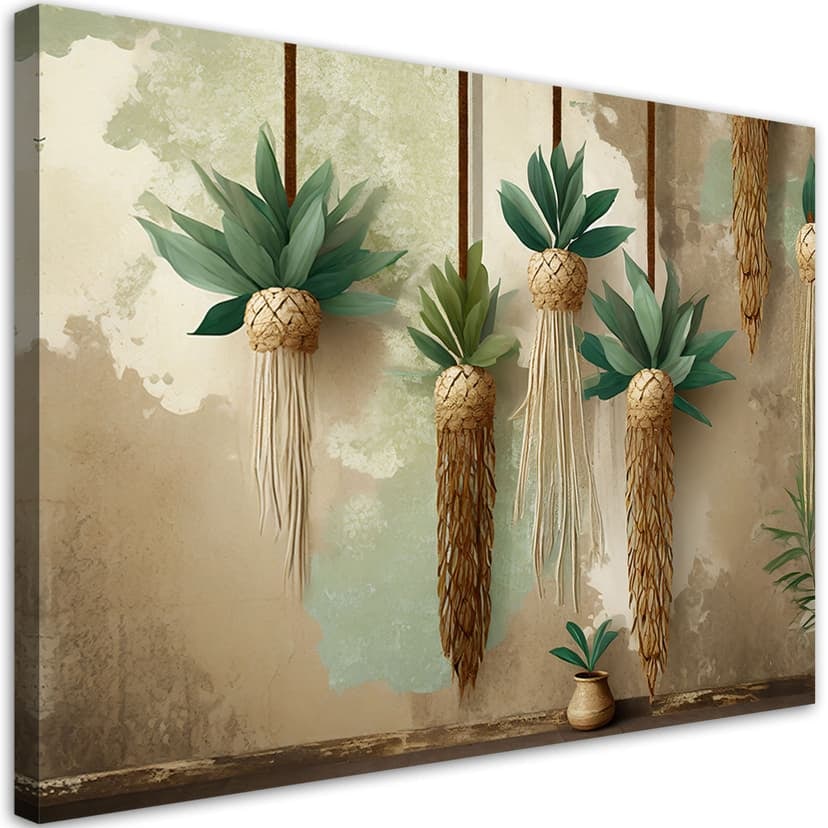 Stampa su tela, Piante appese in stile boho