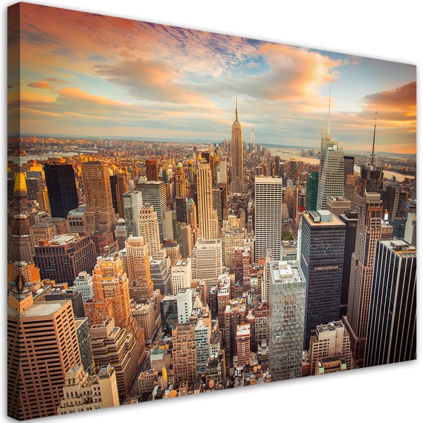 Stampe su tela, tramonto su New York