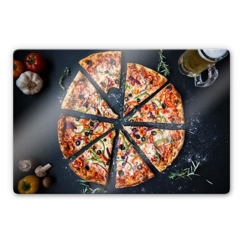 Glasbild Italienische Pizza