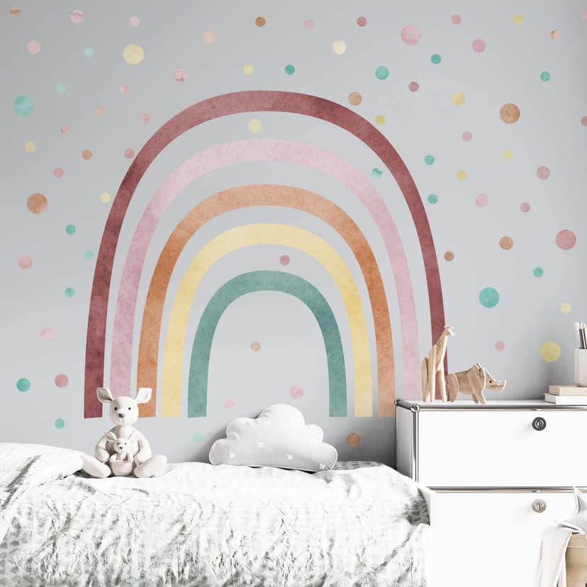 Adesivo murale Arcobaleno con punti colorati - Set (79 pezzi)