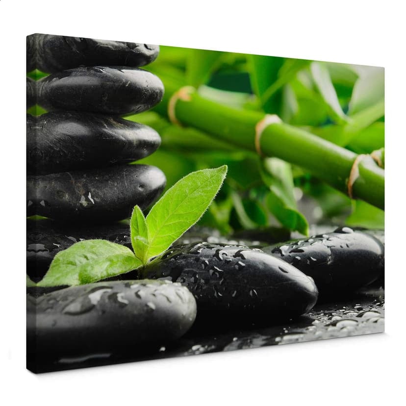 Stampa su tela Black Zen Stones