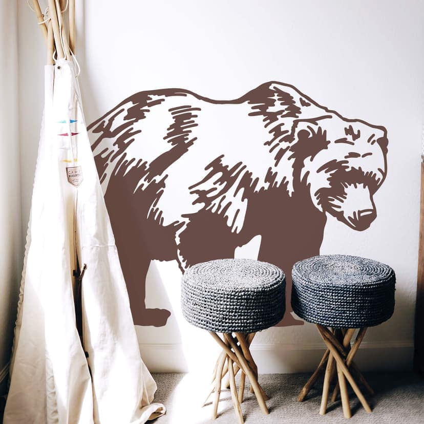 Adesivo murale - Orso bruno Silhouette