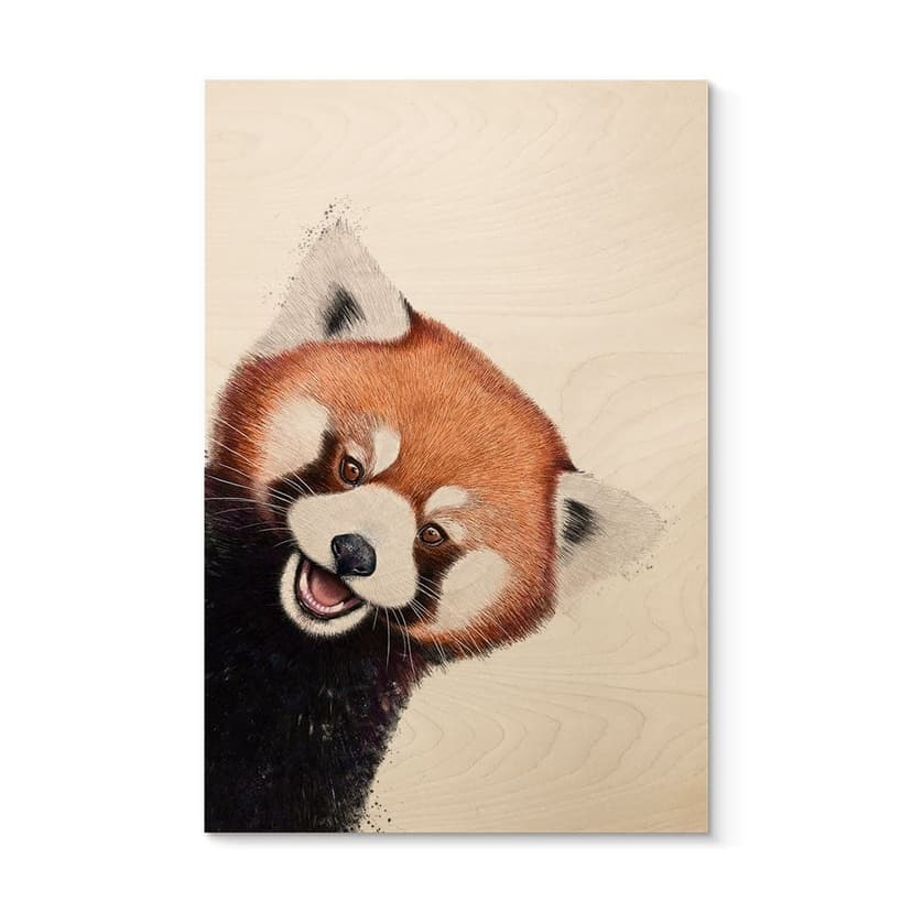Quadro in legno Panda rosso - Korenkova