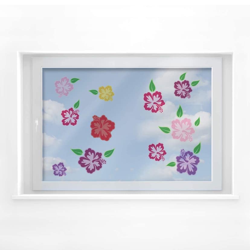 Adesivi per finestre - Fiori di Ibisco