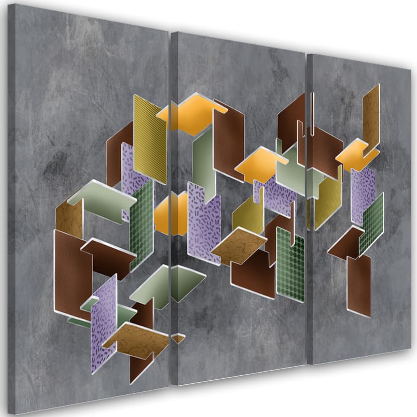 Stampa su tela in 3 parti, puzzle 3D