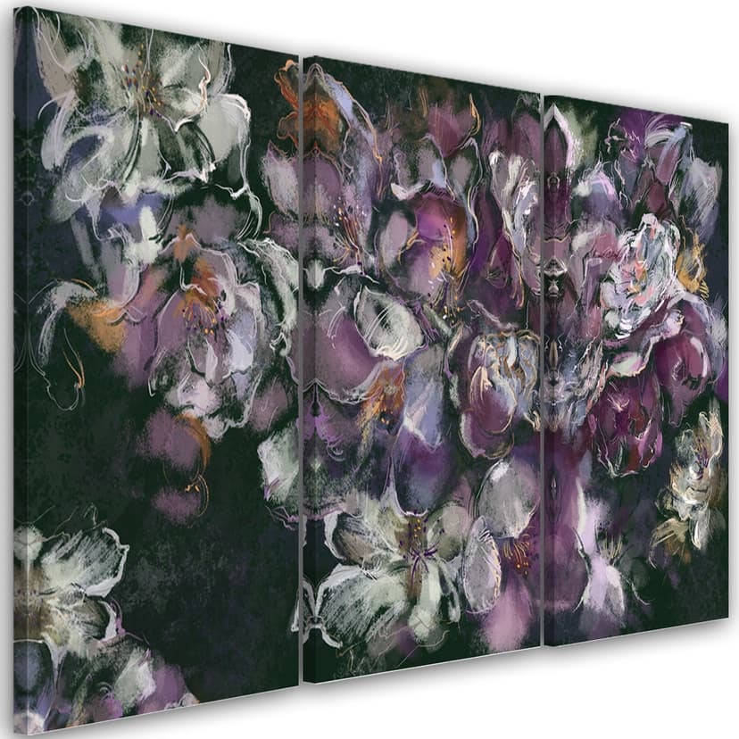 Stampa su tela 3 pezzi, fiore di iris