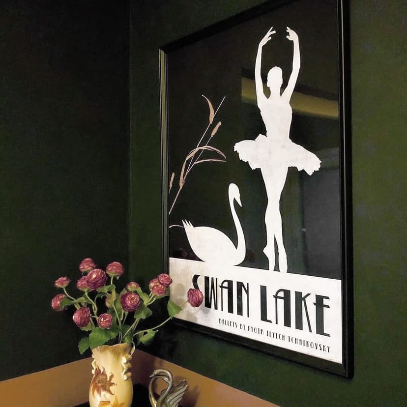 Poster Kubistika - Lago dei cigni