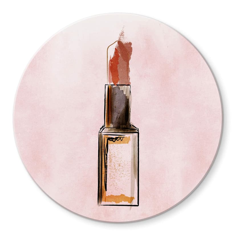 Stampa su vetro Kubistika - Rossetto - tondo