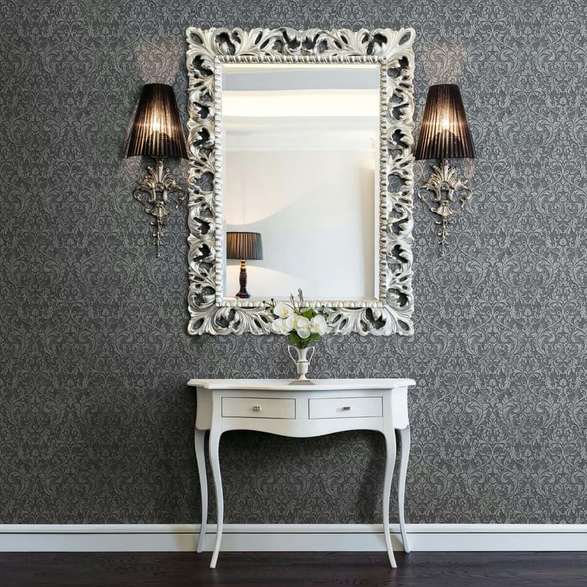 Carta da parati in tessuto non tessuto Ornamental Ornamental Classic opaco in antracite
