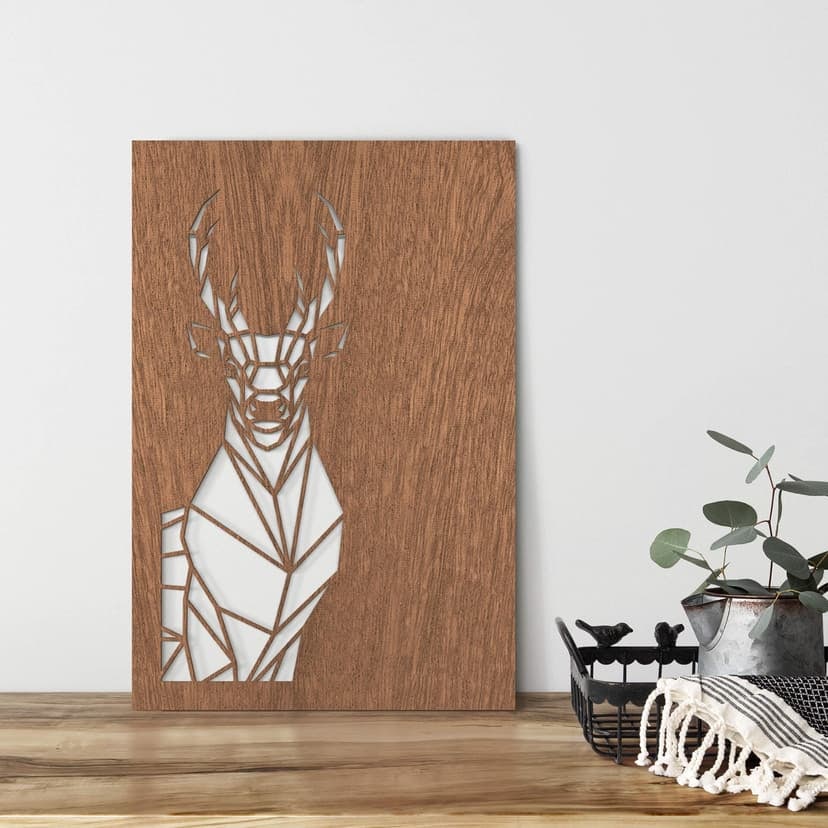 Decoro in legno - Cervo origami
