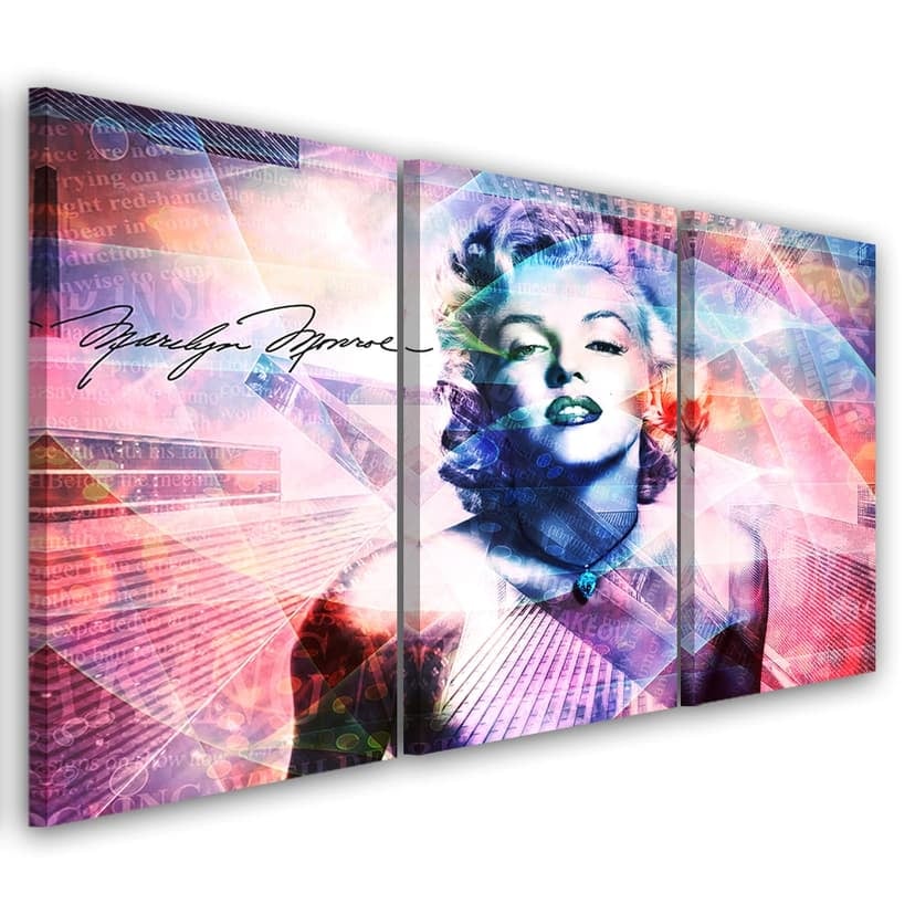 Stampa su tela in 3 pezzi, colore Marilyn Monroe