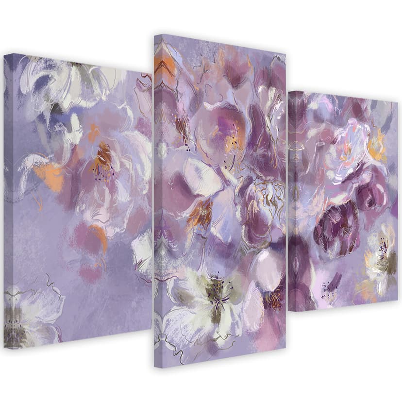Stampa su tela 3 pezzi, fiore di iris
