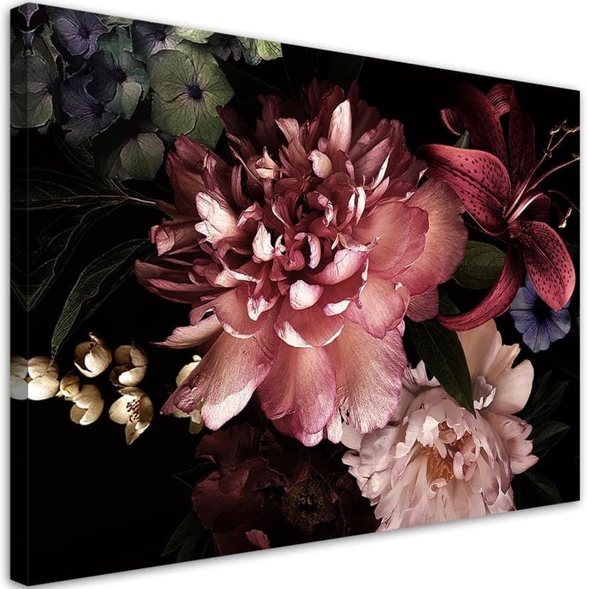 Stampe su tela, Bouquet di piante rosa