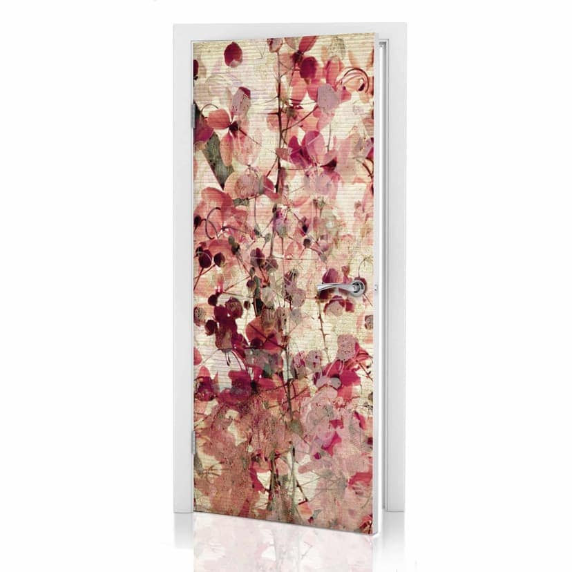 Adesivo per porta - Fiori vintage
