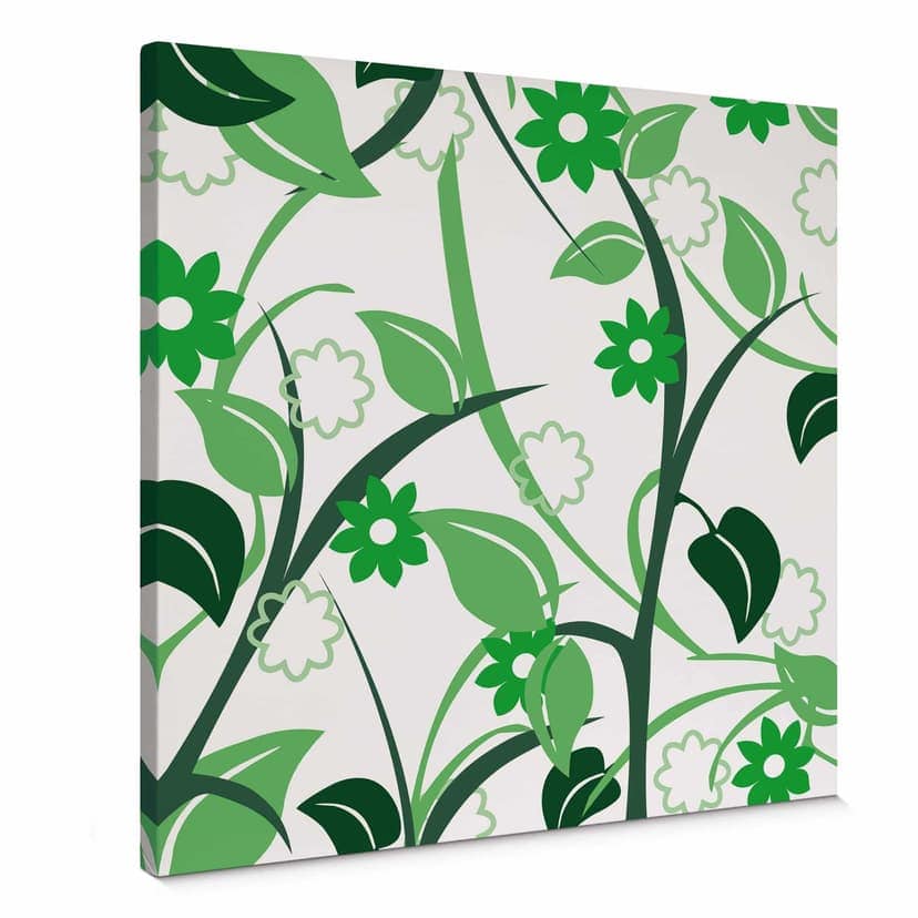 Stampa su tela - Giardino in fiore verde