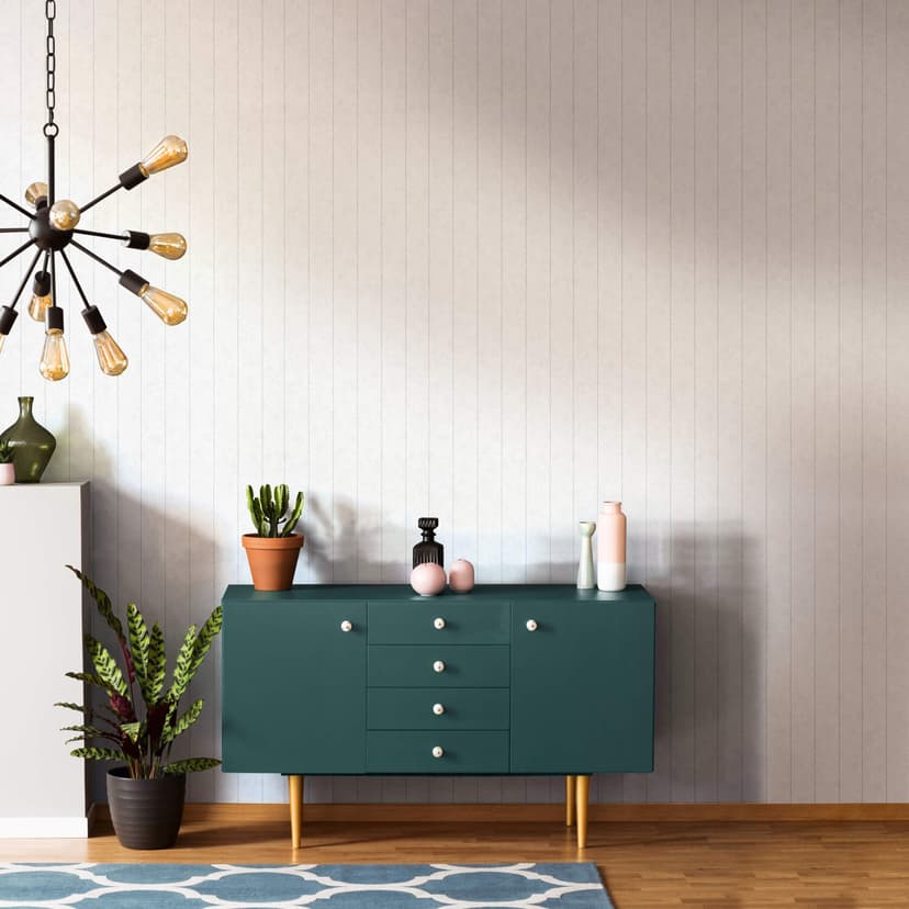 Carta da parati a righe multiple, tessuto non tessuto Shades Iconic bianco, grigio