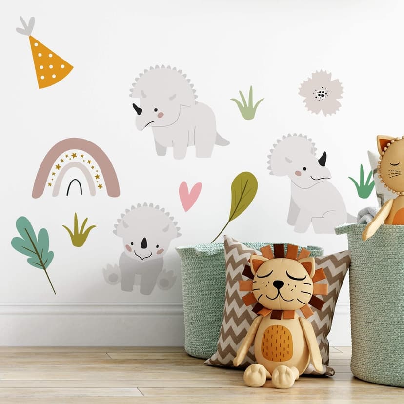 Adesivo murale - Baby Triceratopo Set