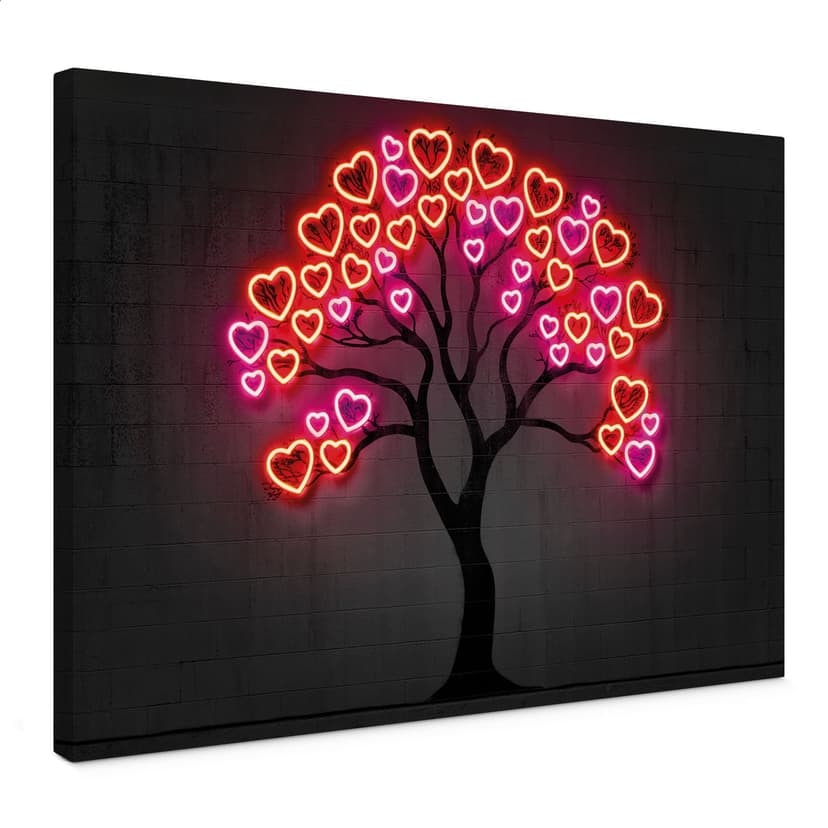 Stampe su tela con cuori rossi | Neon Design - Mielu