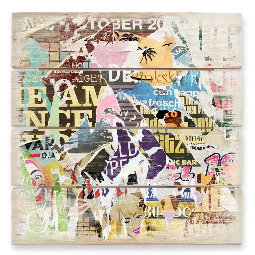 Stampa su legno - Manifesti strappati 2
