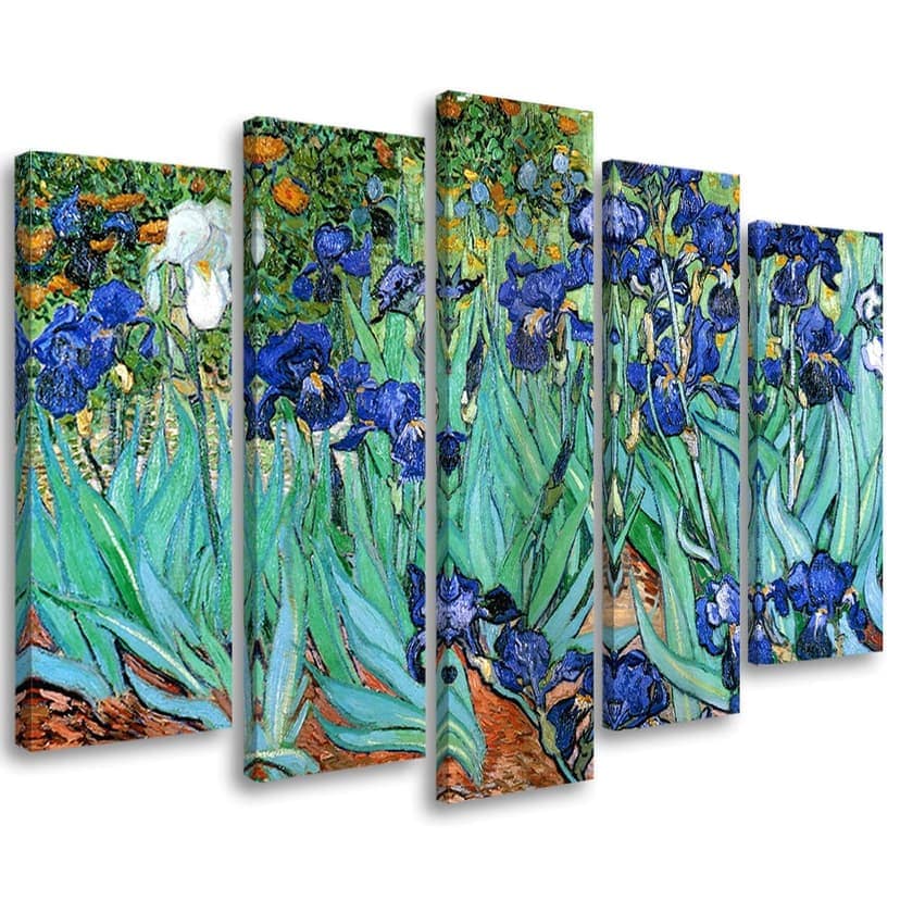 Stampa su tela 5 pezzi, Vincent Van Gogh Iris