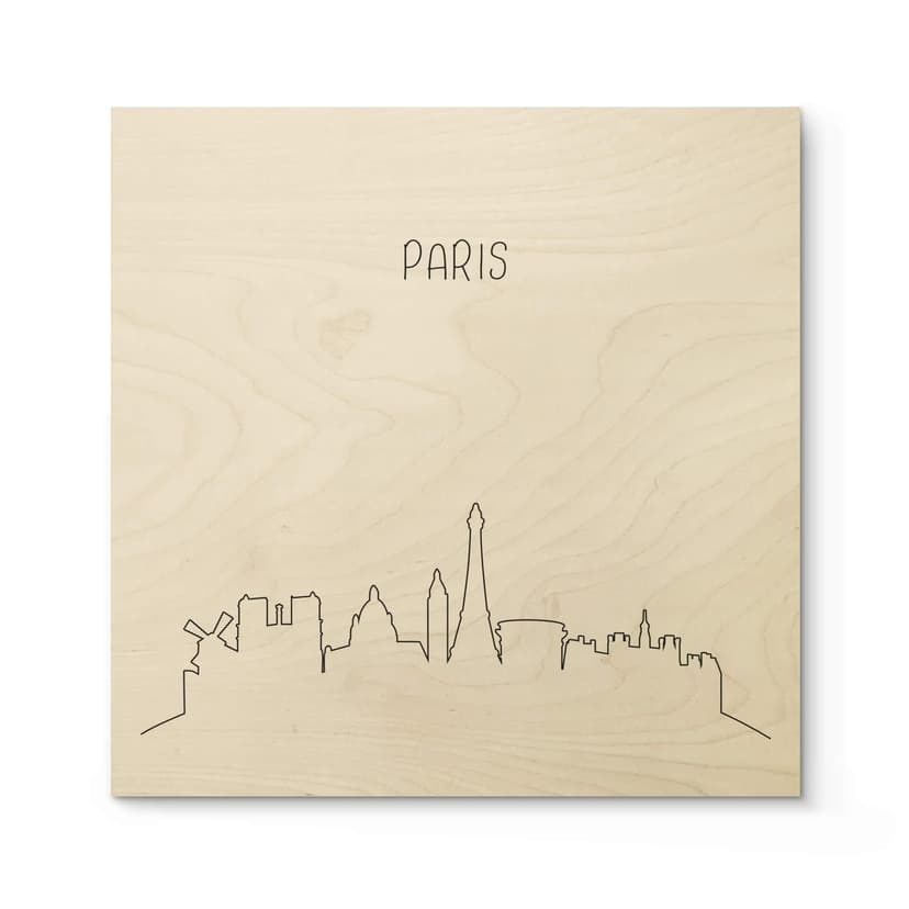 Stampa su legno - Skyline Paris