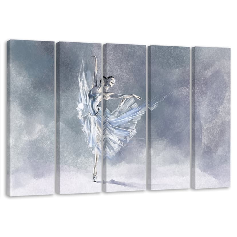Stampa su tela 5 pezzi, Ballerina Pirouet