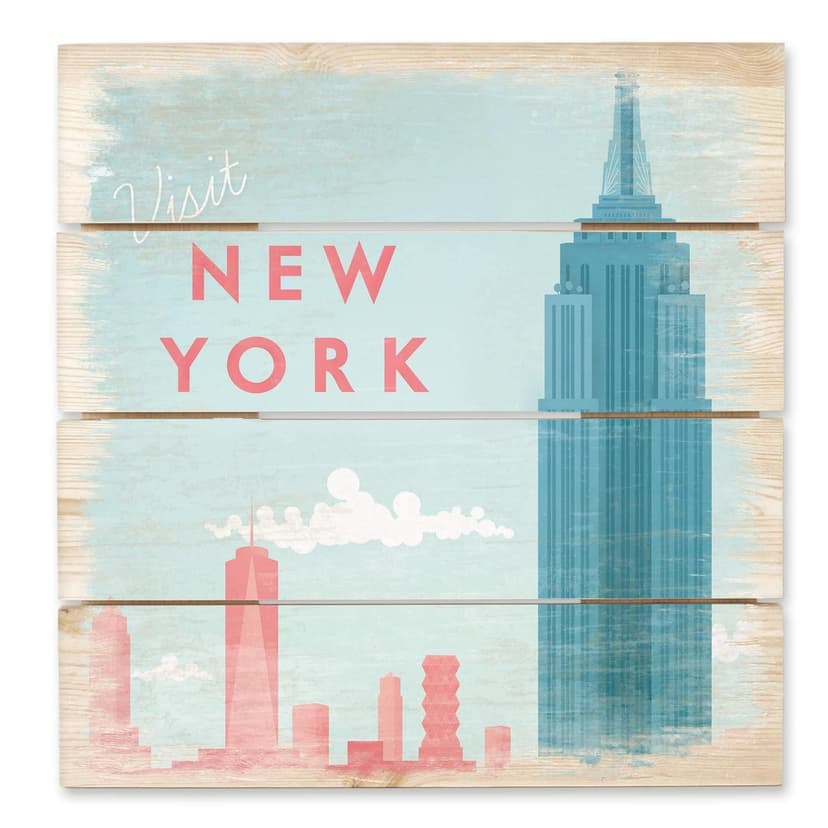 Stampa su legno Rivers - New York