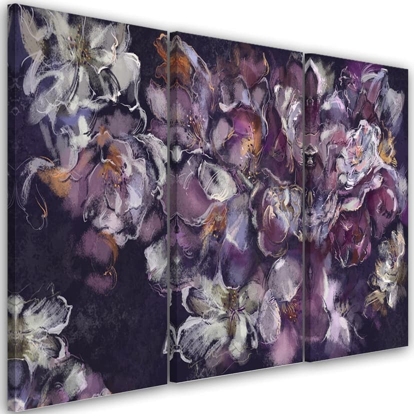 Stampa su tela 3 pezzi, fiore di iris