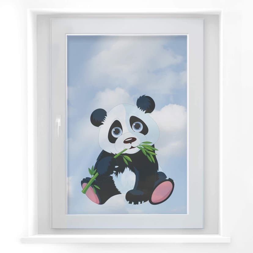 Adesivi per finestre - Panda che mangia