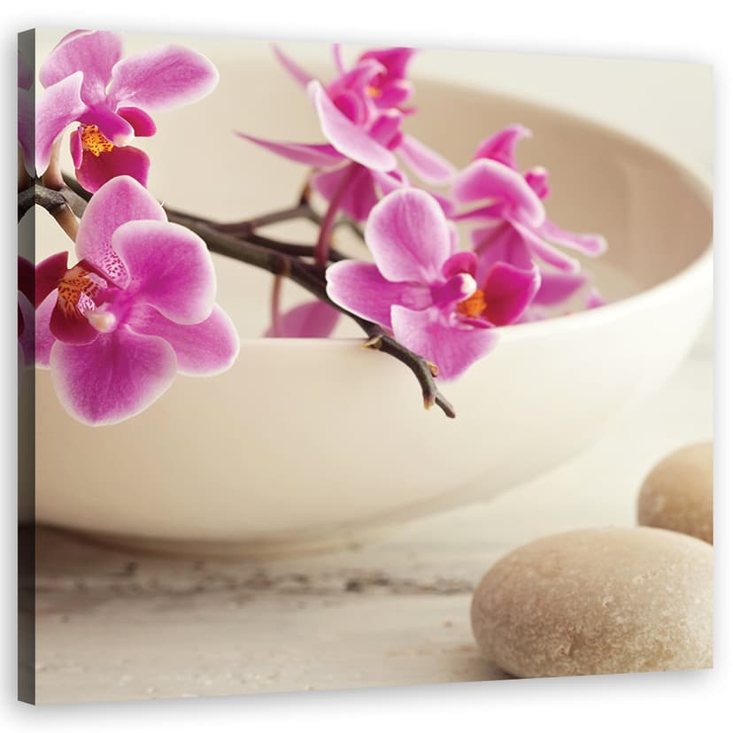 Stampe su tela, Vaso di orchidee rosa