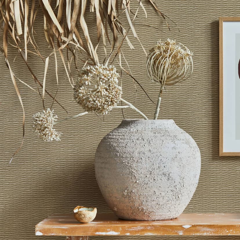 Carta da parati in tessuto non tessuto con aspetto legno intrecciato beige aspetto tessile