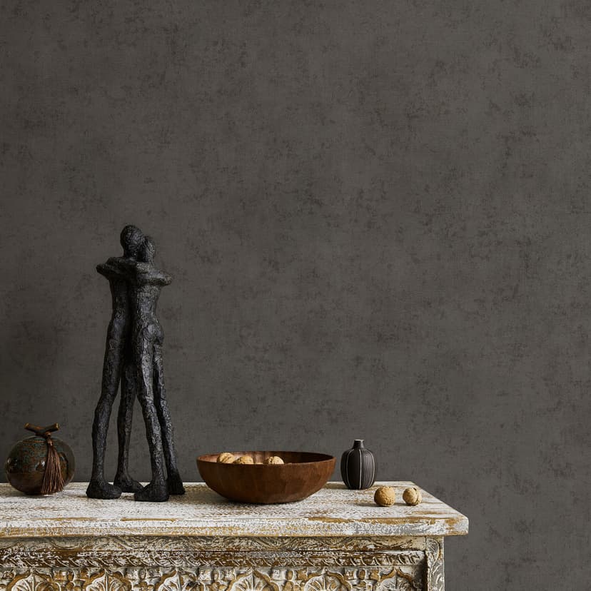 Carta da parati in tessuto non tessuto SHINY CONCRETE Elle Decoration 4, grigio scuro