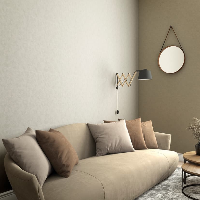 Carta da parati in tessuto non tessuto con look monocromatico moderno e texture in grigio, beige tinta unita