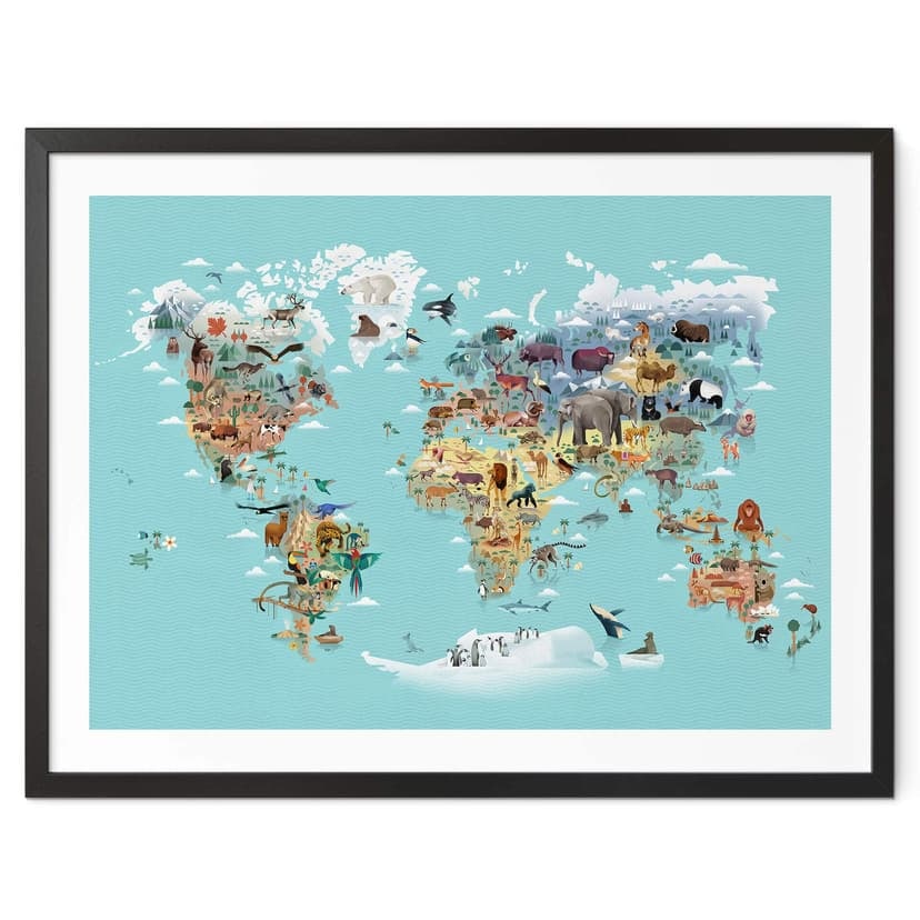 Poster Mappa del mondo - Braun