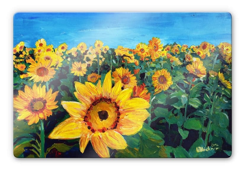 Glasbild Bleichner - Sunflower Fields