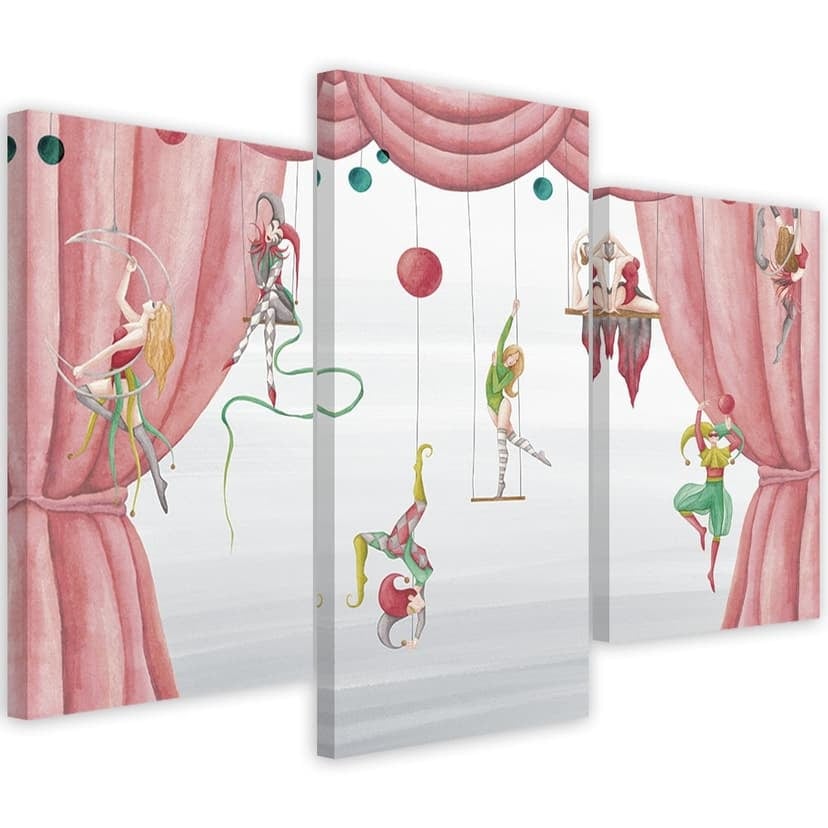 Stampa su tela in 3 pezzi, acrobata del circo