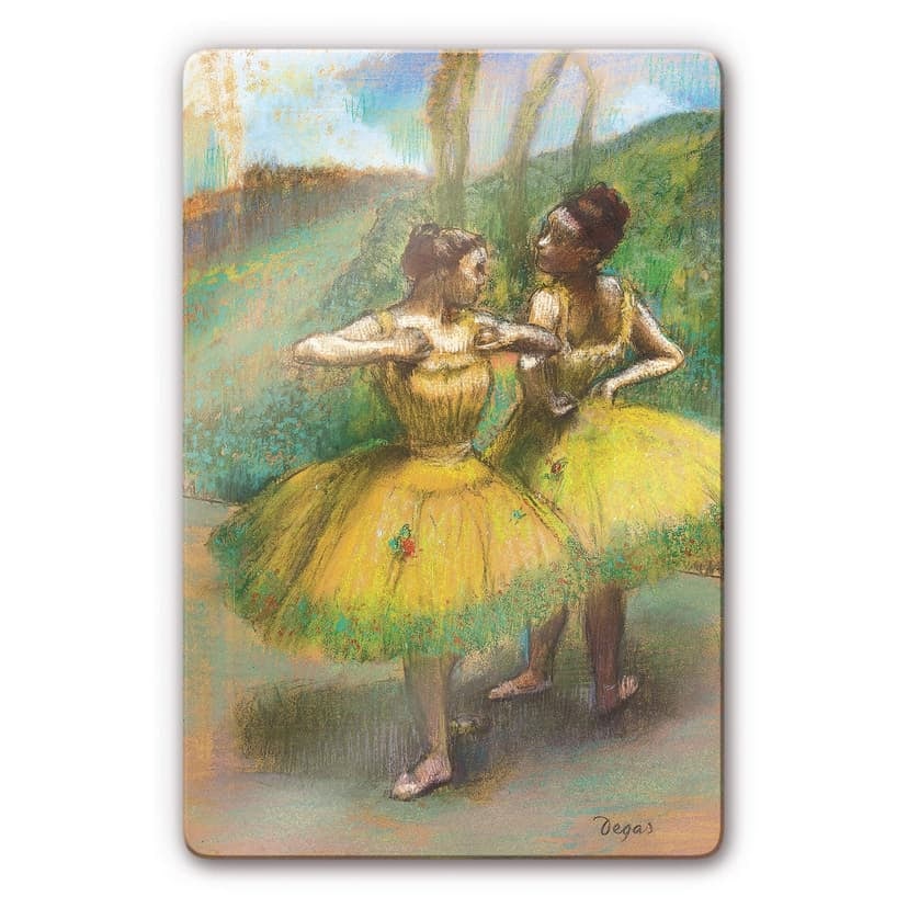 Stampa su vetro - Degas - Due ballerine in giallo