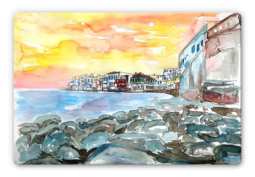 Glasbild Bleichner - Magnificent Mykonos