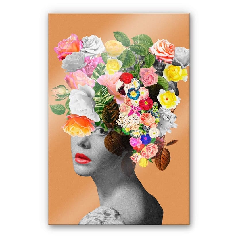 Stampa su vetro acrilico Frida Floral Studio - Orange Lady