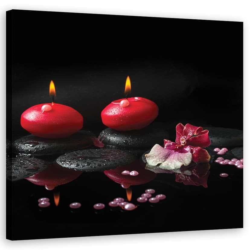 Stampe su tela, candele rosse Pietre Zen