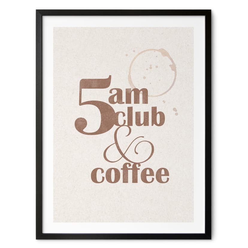Poster 5 am Club & Coffee | Slogan caffè per bar e cucina