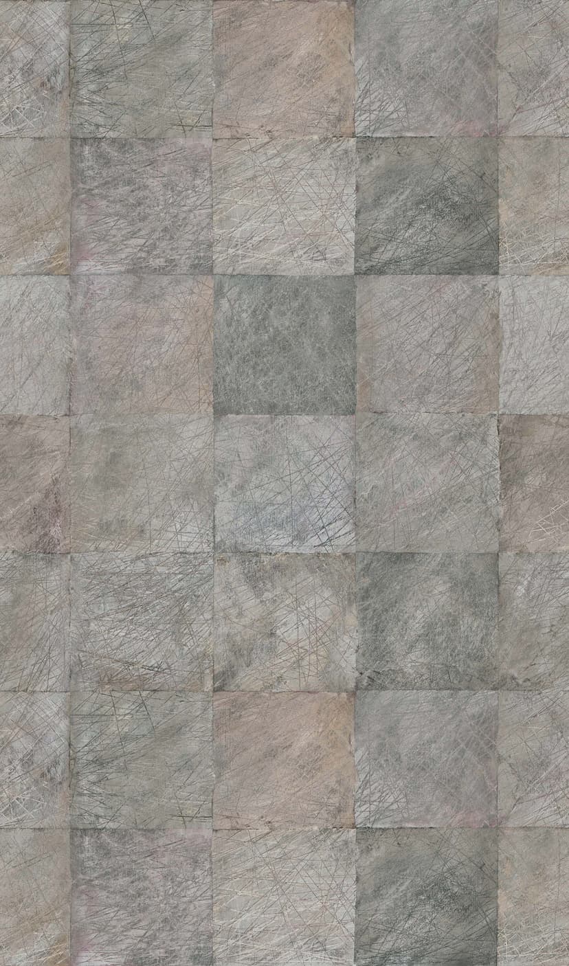 Fotomurale piastrelle in cemento patchwork in grigio beige moderno 2,7 x 1,59 m