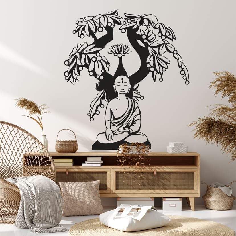 Buddha con l'albero dell'illuminazione