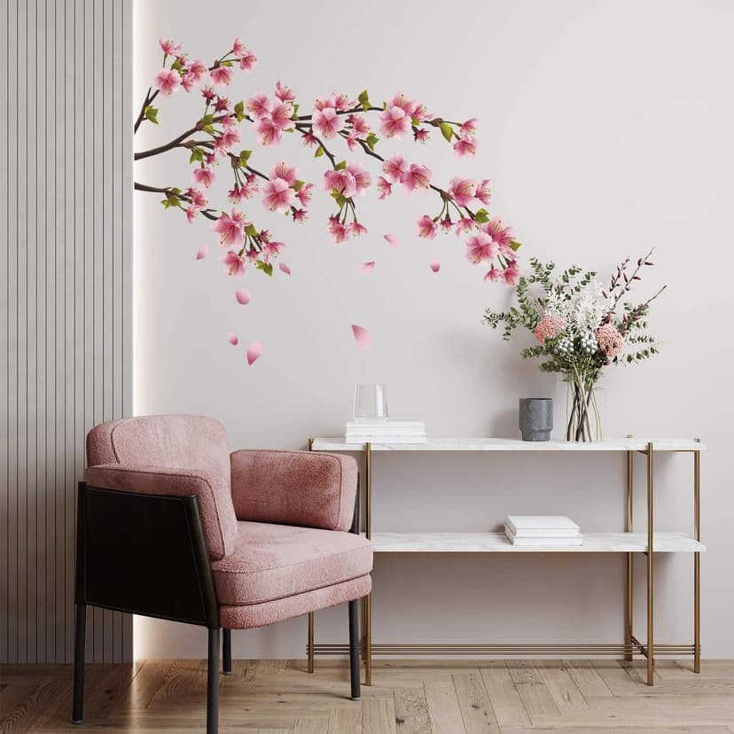 Adesivo murale - Ramo con fiori di ciliegio